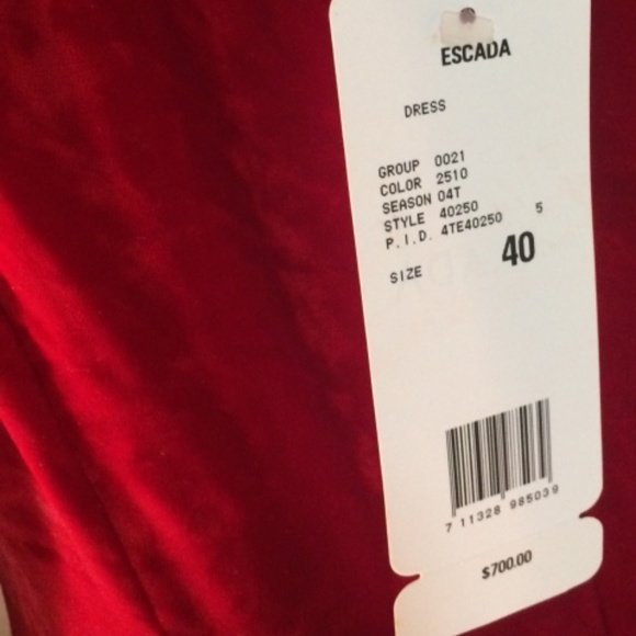 Escada Crushed Velvet Dress NWT 40 - Picture 7 of 8